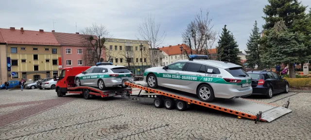 Firmenwagen-Transport auf dem Anhänger